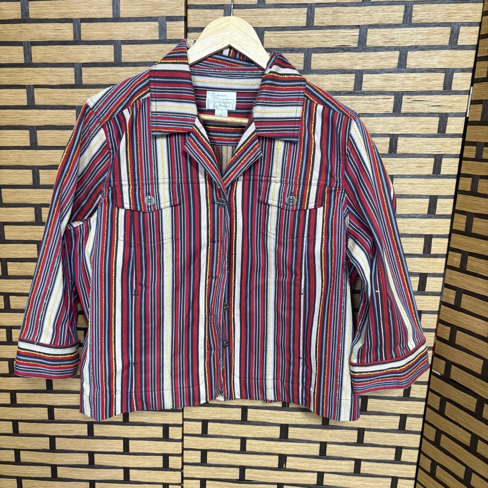 Christopher & Banks Stripe Jacket Size XL